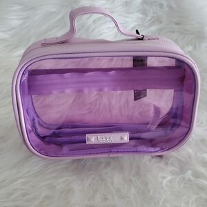 Nicole Miller Transparent Purple Makeup Bag NWT